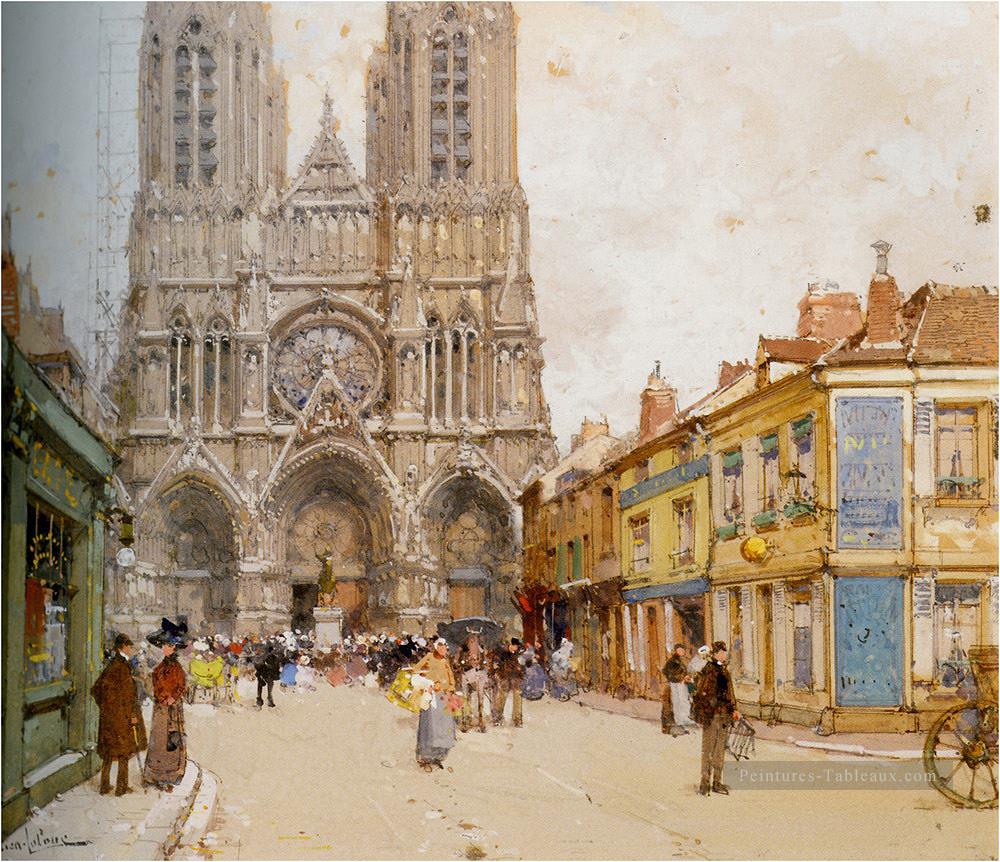 La Cathédrale de Reims Eugene Galien Parisien Peintures à l'huile